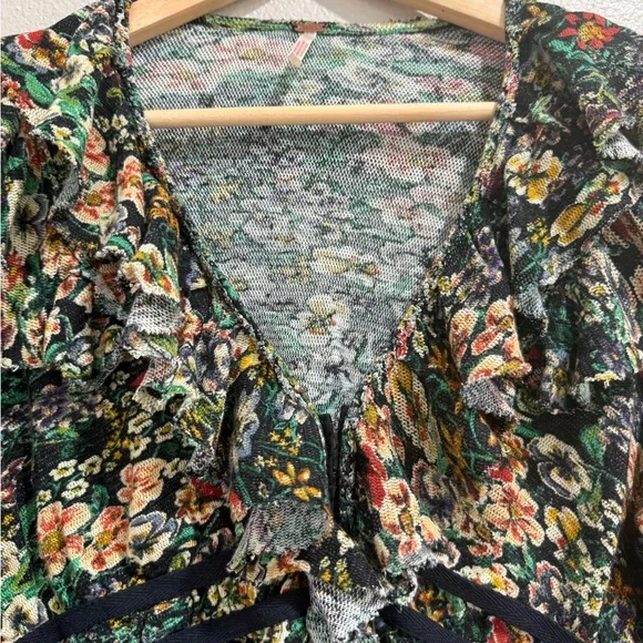 Free People Multicolor Floral Ruffle Blouse - Picture 6 of 6